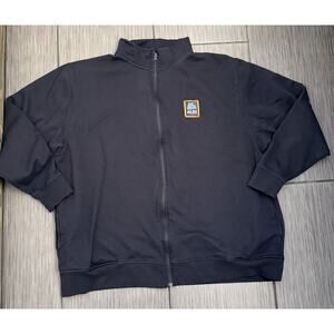 Aldi Mens Dark Navy Vantage Full Zip Mock Neck Sweatshirt Size 2X Cotton Blend
